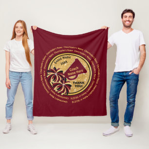 ALL Cheerleader's Names, Cheer Coach Gift Ideas Fleece Blanket