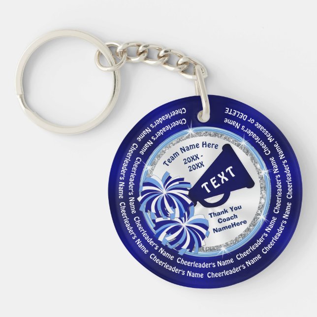 All Cheerleaders Names, Personalised Cheer Coach Key Ring (Front)