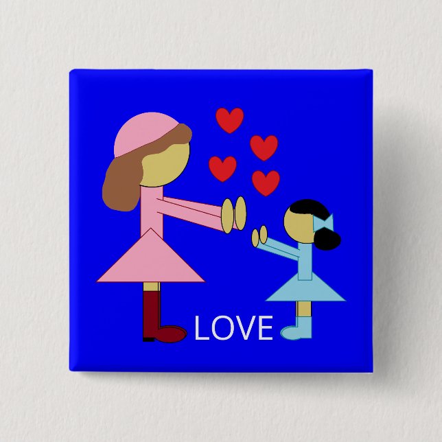 All Children Need Love: Blue 15 Cm Square Badge (Front)