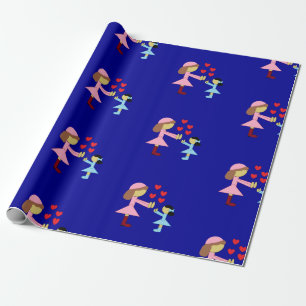 All Children Need Love: Dark Blue Wrapping Paper