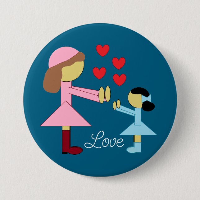 All Children Need Love: Deep Sea Blue 7.5 Cm Round Badge (Front)