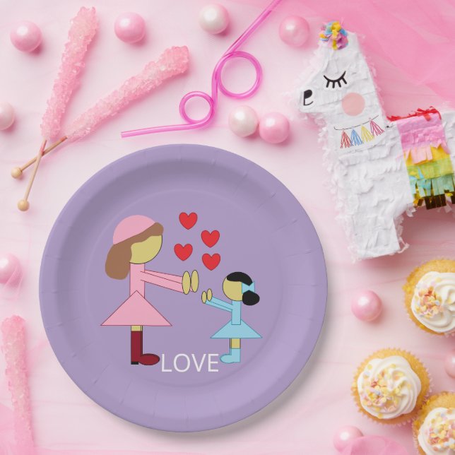 All Children Need Love: Lavender Paper Plate (Party)