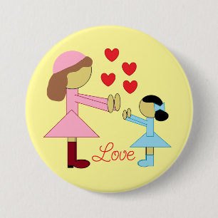 All Children Need Love: Light Yellow 7.5 Cm Round Badge