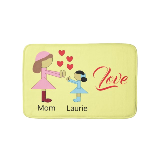 All Children Need Love:  Light Yellow Bath Mat (Front)