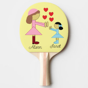 All Children Need Love:  Light Yellow  Ping Pong Paddle