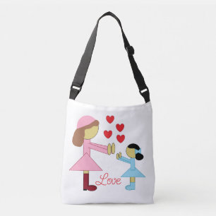 All Children Need Love: White Crossbody Bag
