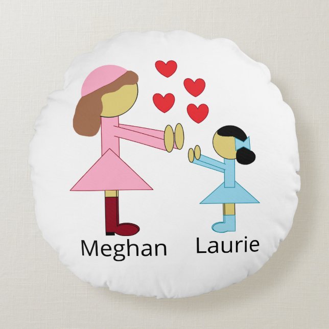 All Children Need Love:  White Round Cushion (Front)