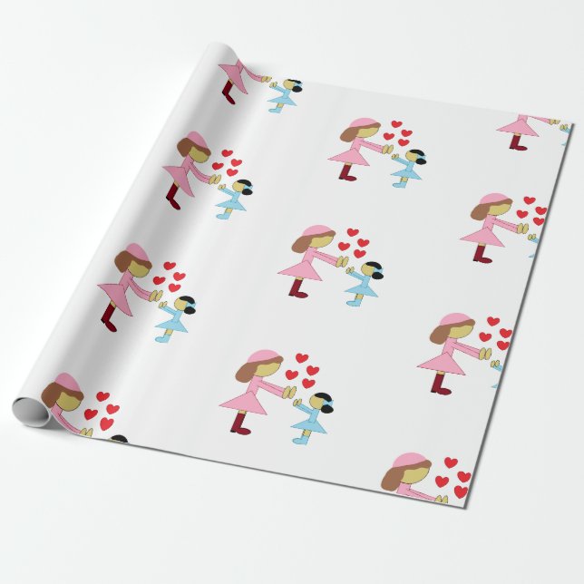 All Children Need Love:  White Wrapping Paper (Unrolled)
