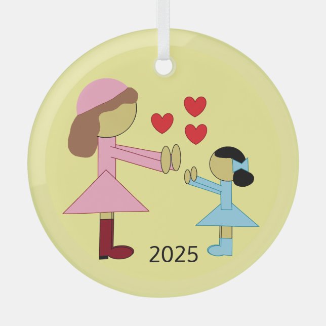 All Children Need Love: Yellow Glass Tree Decoration (Front)