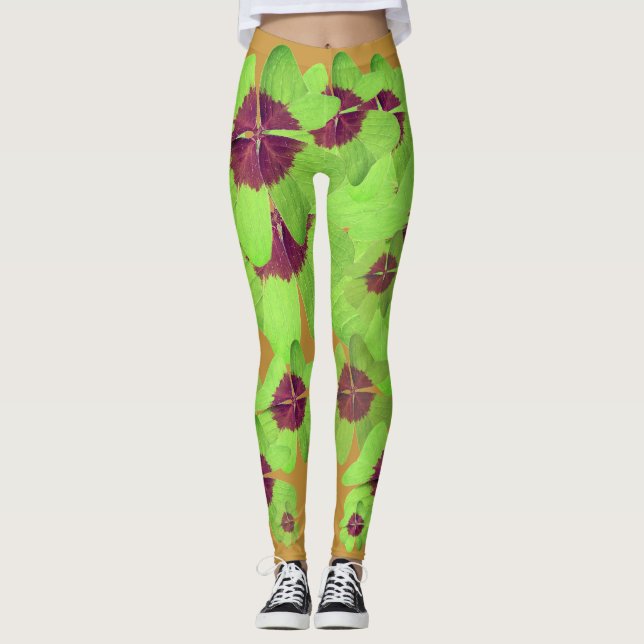 All clovered with luck---compression leggings (Front)