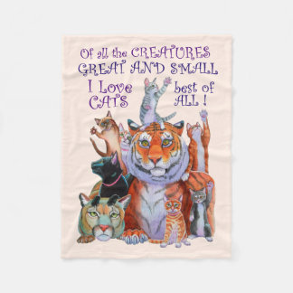All Creatures Great and Small Cats! Fleece Blanket