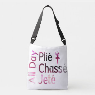 All Day Plie, Chasse, Jete ~ Ballet Design Crossbody Bag