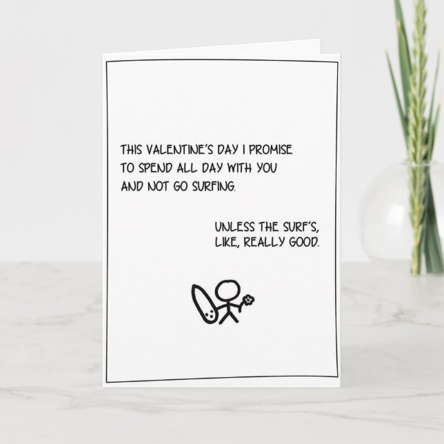 'All Day' - Surfing Valentine's Card (Front)