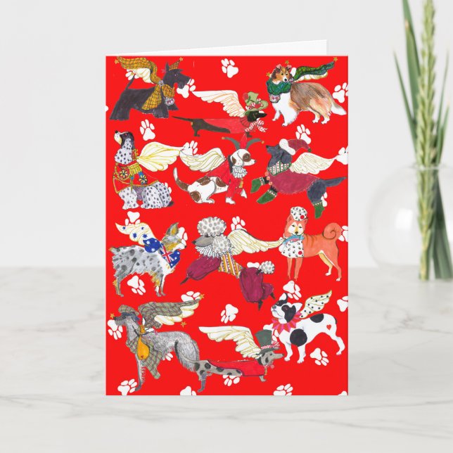 "All Dogs Are Angels" Holiday Card (Front)