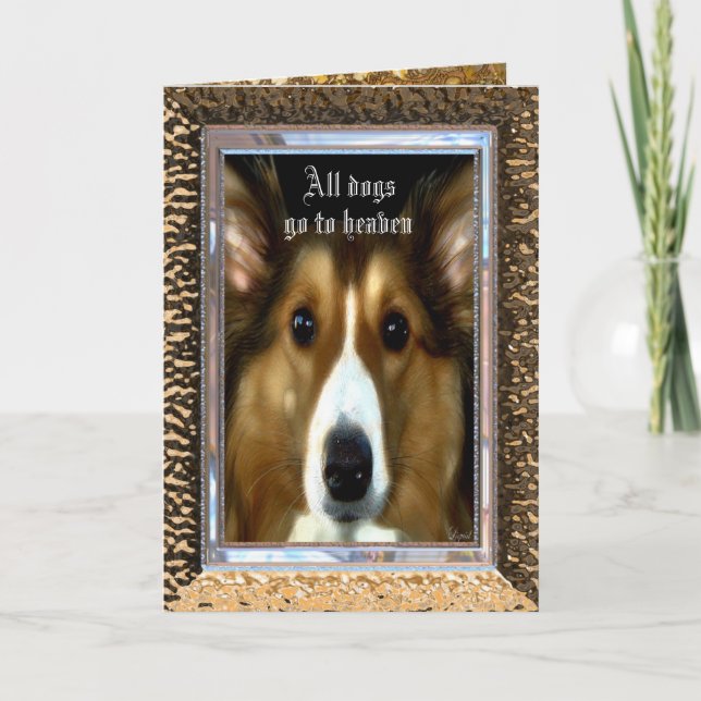 All Dogs go to heaven Customisable Sympathy Card (Front)