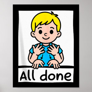 All Done Sign Language Cartoon Communication Aid A