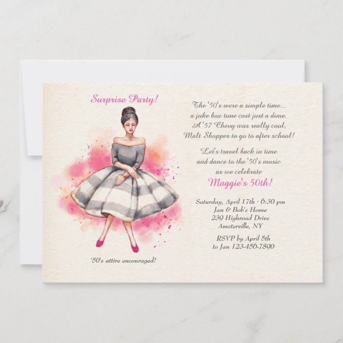 All Dressed Up Pink Invitation