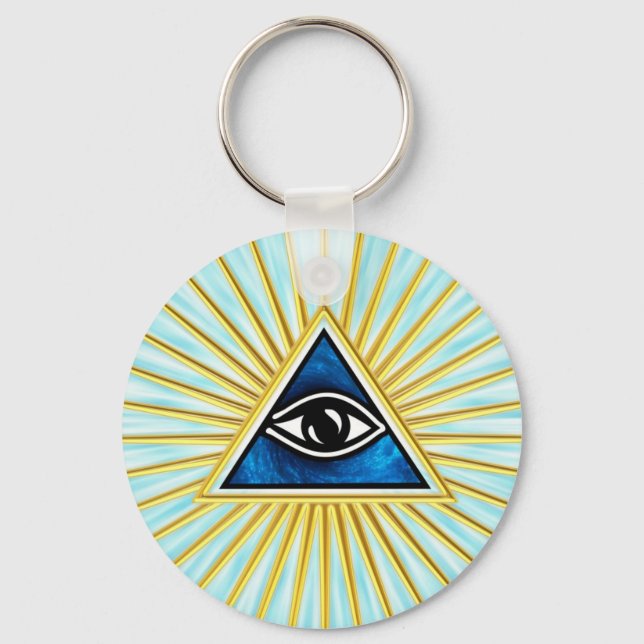 All eye of God, pyramid, Freemasons Key Ring (Front)