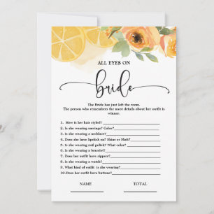 All eyes on Bride Bridal Shower Game Card