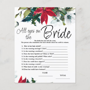 All eyes on Bride Poinsettia Bridal Shower Game