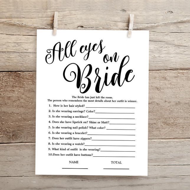 All eyes on Bride Simple Bridal Shower Game (Creator Uploaded)