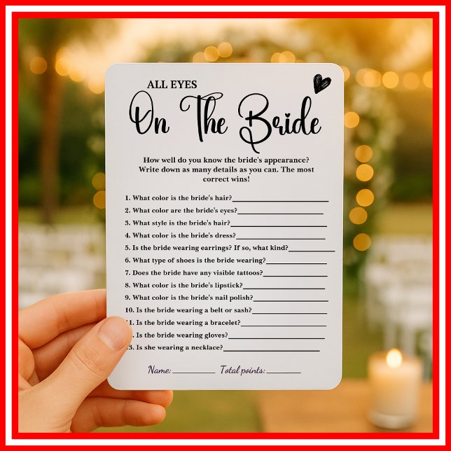 All Eyes on The Bride Bridal Shower Game  Invitation (Creator Uploaded)
