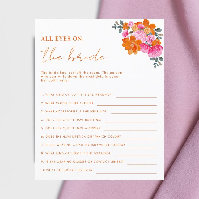 All Eyes on the Bride Floral Bridal Shower Game (Creator Uploaded)