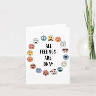 All Feelings Are Okay School Teacher Psychologist  Card
