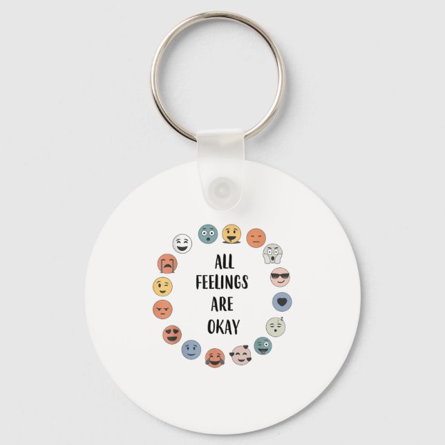 All Feelings Are Okay School Teacher Psychologist  Key Ring (Front)