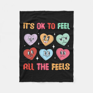 All Feels Counsellor School Heart Valentine Mental Fleece Blanket