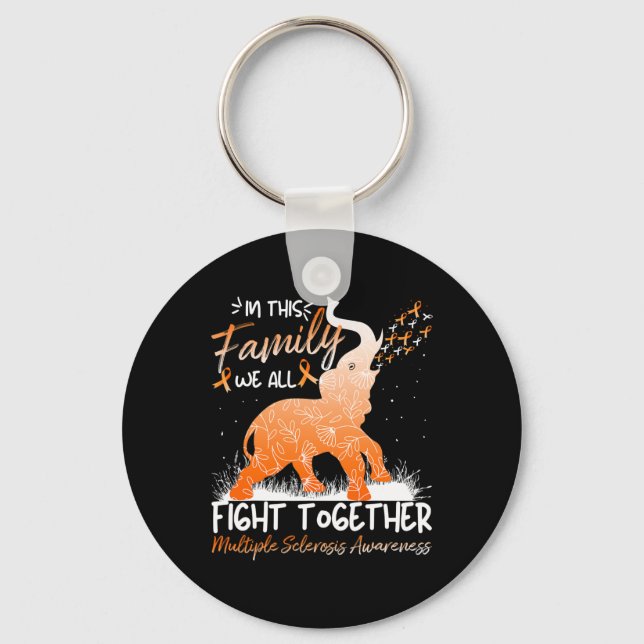 All Fight Together Multiple Sclerosis Awareness Ms Key Ring (Front)