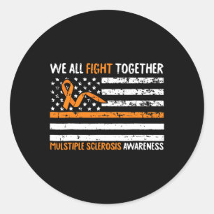 All Fight Together Multiple Sclerosis Flag America Classic Round Sticker