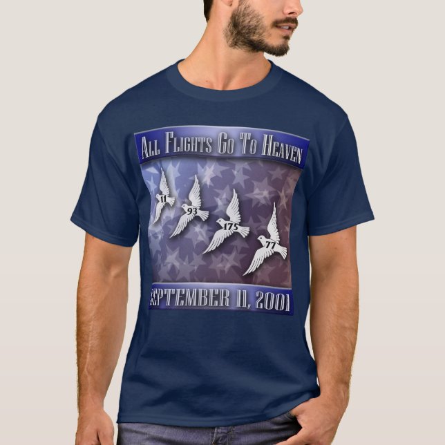 All Flights Go to Heaven - Blue T-Shirt (Front)