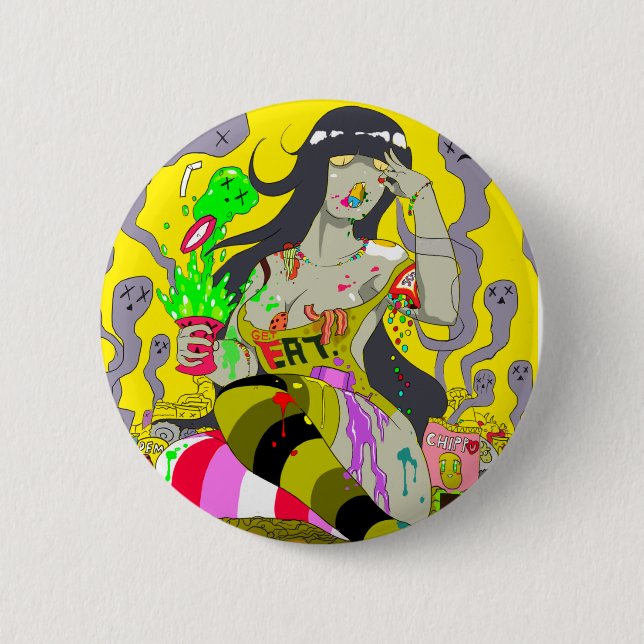 All Food Must DIE! Button (Front)