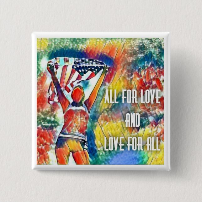 All for love 15 cm square badge (Front)