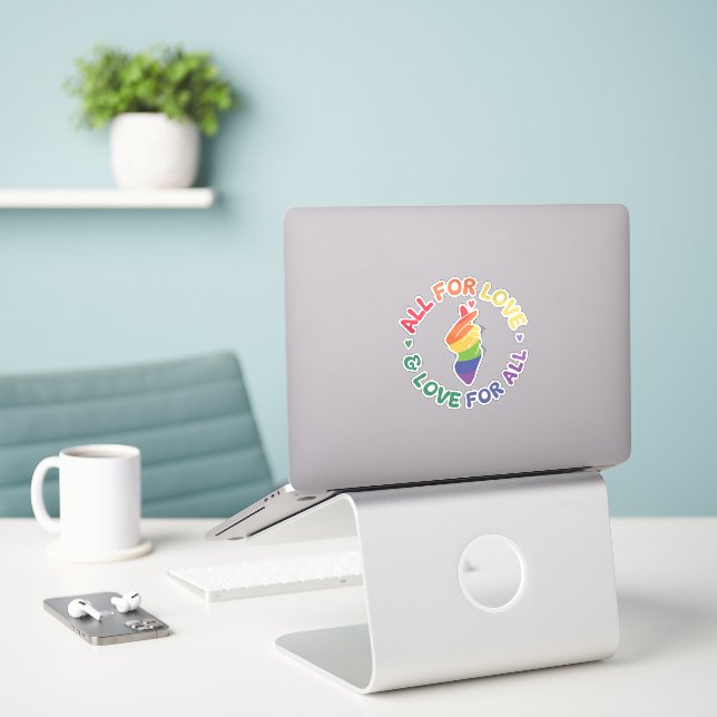 All for Love & Love for All Pride Rainbow (Laptop On Desk)