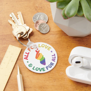All for Love Pride  Rainbow Hand LGBTQ+ Key Ring