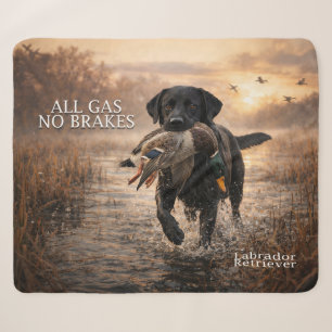 All Gas No Brakes Black Lab Sherpa Blanket