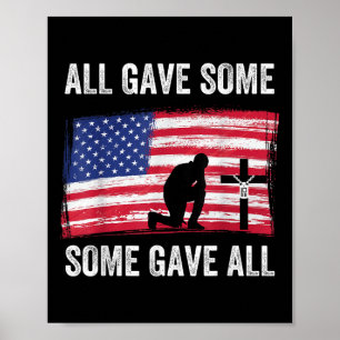 All Gave Some Some Gave All America Flag Memorial Poster