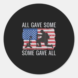 All Gave Some Some Gave All American Flag Memorial Classic Round Sticker