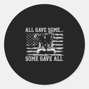 All Gave Some Some Gave All Memorial Day Camouflag Classic Round Sticker