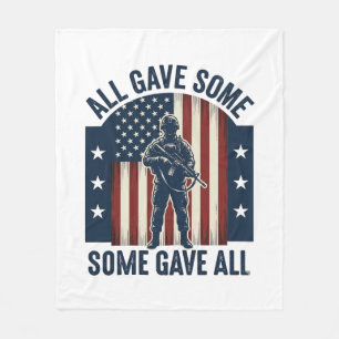 All Gave Some Some Gave All Veteran Tribute Design Fleece Blanket