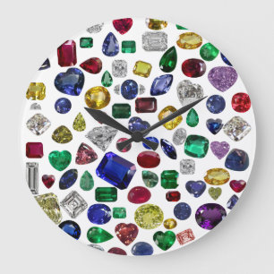 All Gemstones, All colours, All shapes Large Clock
