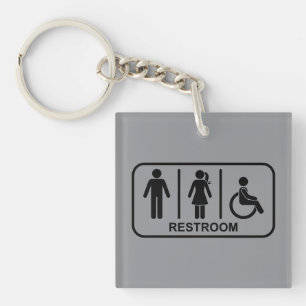 All Gender Bathroom Symbol Key Ring