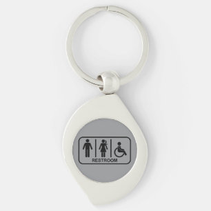 All Gender Bathroom Symbol Key Ring