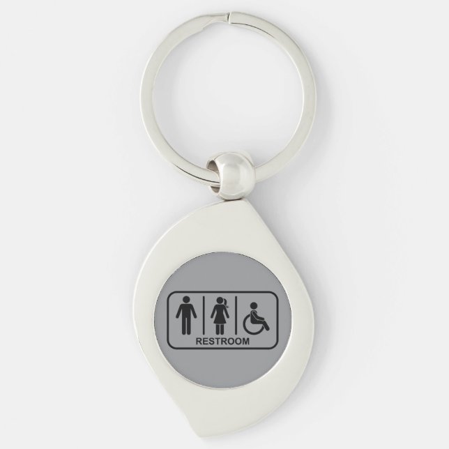 All Gender Bathroom Symbol Key Ring (Front)