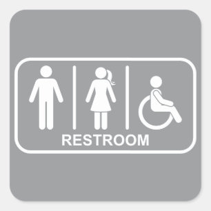 All Gender Bathroom Symbol Square Sticker
