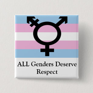 All Genders Deserve Respect 15 Cm Square Badge