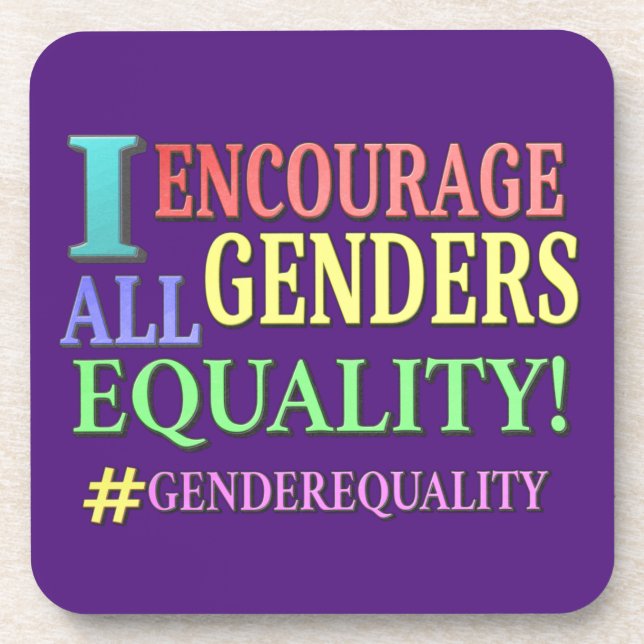 "ALL GENDERS EQUALITY" Cute Design. Buy Now Coaster (Front)