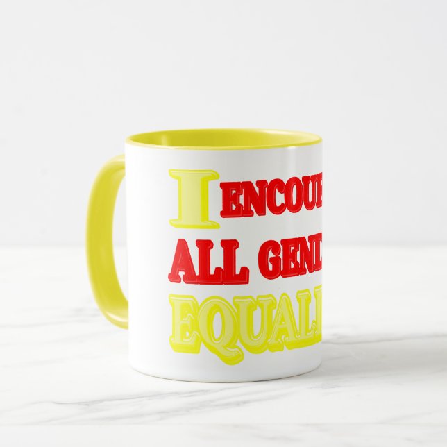 "ALL GENDERS EQUALITY" Expression Design. Buy Now Mug (Front Left)